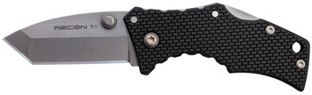 Cold Steel CS27DT Recon 1 Micro 2 Folding Tanto Plain Stonewashed 4034 SS Blade Black GrivEx Handle Includes Pocket Clip UPC: 705442019251