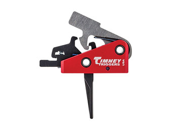 Timney Triggers 662SST Targa Short Trigger Two-Stage Straight Trigger with 2 lbs Draw Weight & Black/Red Finish for AR-Platform