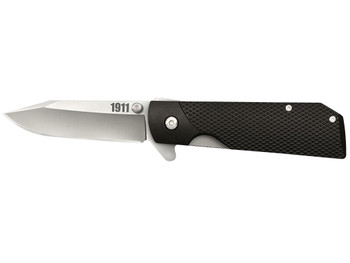 Cold Steel CS20NPJAA 1911 3" Folding Clip Point Plain 4034 SS Blade/Black Checkered Griv-Ex Handle Includes Pocket Clip