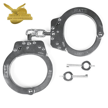 Nickel Chain Handcuffs with Double Key Hole UPC: 792298014042