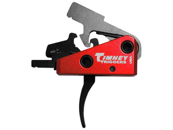 Timney Triggers 662S Targa Short Trigger Two-Stage Curved Trigger with 2 lbs Draw Weight & Black/Red Finish for AR-Platform
