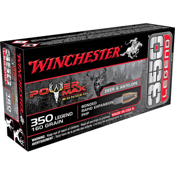 Winchester Power Max Hyper Velocity Centerfire Ammunition, 350 Legend, Bonded Rapid Expansion PHP, 160 Grain - 20 Cartridge Box ( 20 / 1 )