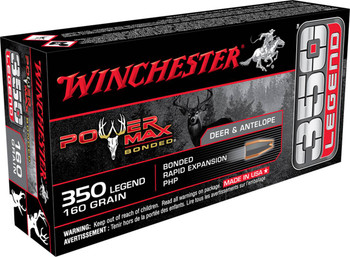 Winchester Power Max Hyper Velocity Centerfire Ammunition, 350 Legend, Bonded Rapid Expansion PHP, 160 Grain - 20 Cartridge Box ( 20 / 1 )