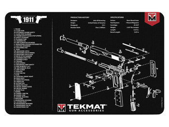 TekMat TEKR171911 1911 Cleaning Mat Black/White Rubber 11"x17" 1911 Parts Diagram