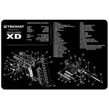 TekMat TEKR17XD Springfield Armory XD Cleaning Mat Springfield XD Parts Diagram 11 x 17 UPC: 612409971203