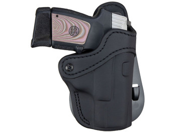 1791 Gunleather ORPDH21SBLR BH2.1 Optic Ready OWB Size 2.1 Stealth Black Leather Paddle Compatible w/Glock 17/S&W M&P Shield/Springfield XD Right Hand