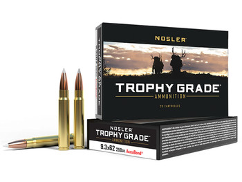 Nosler 48634 Trophy Grade 9.3mmx62Mauser 250gr Nosler AccuBond 20 Per Box/10 Case