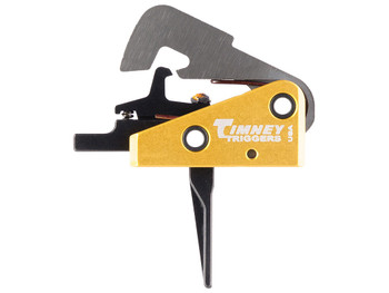 Timney Triggers 670ST Competition Trigger Single-Stage Straight Trigger with 4 lbs Draw Weight & Black/Gold Finish for AR-10