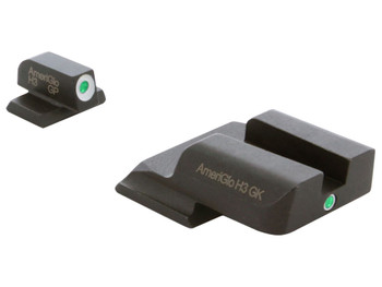 AmeriGlo SW141 i-Dot Sight Set for Smith & Wesson M&P Shield Green Tritium White Outline Front Sight-Green Tritium Rear Sight