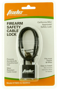 FSDC CL1020RKD 15 Keyed Cable Gun Lock Fits HandgunRifleShotgun UPC: 852587002065
