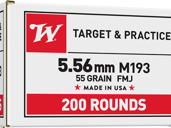 Winchester Ammo WM193200 USA M193 5.56x45mmNATO 55gr Full Metal Jacket 200 Per Bx/4 Case *Value Pack