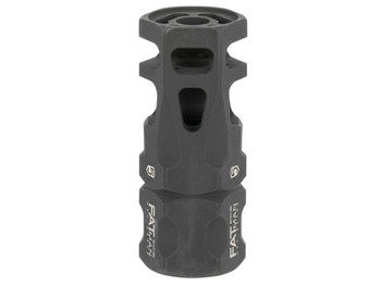 Phase 5 Weapon Systems FATMAN9MM FATman Hex Brake Black Parkerized Steel with 1/2"-36 tpi Threads & 3" OAL for 9mm, 7.62x39mm, 6.8mm AR-Platform