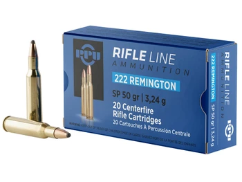 PPU PP222 Standard Rifle 222Rem 50gr Soft Point 20 Per Box/50 Case
