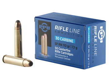 PPU PP30S Standard Rifle 30Carbine 110gr Soft Point Round Nose 50 Per Box/10 Case