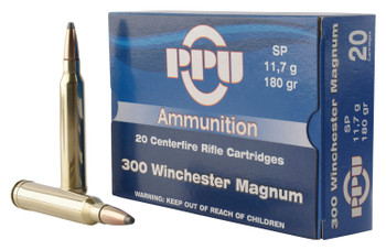 PPU PP3003 Standard Rifle  300 Win Mag 180 gr Soft Point 20 Per Box 10 UPC: 8605003812562