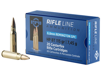 PPU PP68H Standard Rifle 6.8mmRemSPC 115gr Hollow Point Boat Tail 20 Per Box/50 Case
