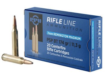 PPU PP7RM2 Standard Rifle 7mmRemMag 174gr Pointed Soft Point Boat Tail 20 Per Box/10 Case