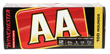 Winchester AA Super-Handicap 12 Gauge Shotshell Ammunition, 2 3/4 Inch, 1250 FPS, 1 1/8 Ounce, #7 1/2 Shot - 100 Cartridge Box ( 100 / 1 )