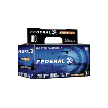 Federal Speed-Shok 12 Gauge Shotshell Ammunition, 3 Inch, 1450 FPS, 1 1/4 Ounce, #4 Shot - 100 Cartridge Box ( 100 / 1 )