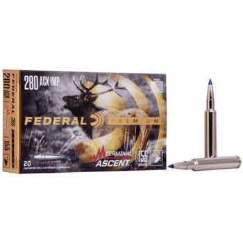 Federal Terminal Ascent Hyper Velocity Centerfire Ammunition, 280 Ackley Improved, Terminal Ascent, 155 Grain - 20 Cartridge Box ( 20 / 1 )