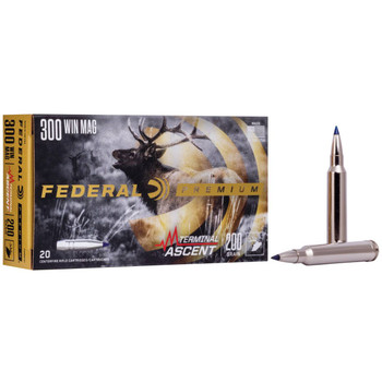 Federal Terminal Ascent Hyper Velocity Centerfire Ammunition, 300 Win Mag, Terminal Ascent, 200 Grain - 20 Cartridge Box ( 20 / 1 )