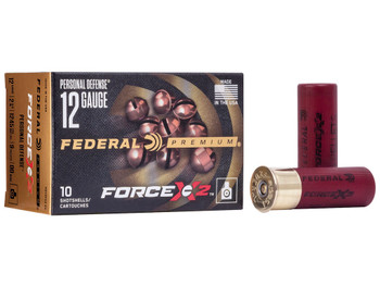 Federal PD12FX200 Premium Force X2 12Gauge 2.75" 9Pellets 00BuckShot 10 Per Box/25 Case