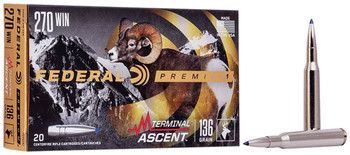 Federal Terminal Ascent Hyper Velocity Centerfire Ammunition, 270 Winchester, Terminal Ascent, 136 Grain - 20 Cartridge Box ( 20 / 1 )