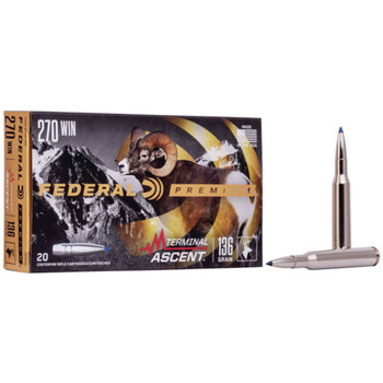 Federal Terminal Ascent Hyper Velocity Centerfire Ammunition, 270 Winchester, Terminal Ascent, 136 Grain - 20 Cartridge Box ( 20 / 1 )