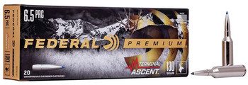 Federal Terminal Ascent Hyper Velocity Centerfire Ammunition, 6.5 PRC, Terminal Ascent, 130 Grain - 20 Cartridge Box ( 20 / 1 )