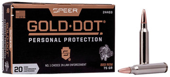 Speer Gold Dot Hyper Velocity Centerfire Ammunition, 223 Remington, Soft Point, 75 Grain - 20 Cartridge Box ( 20 / 1 )