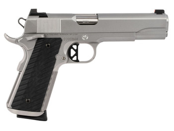 Dan Wesson 01824 Valor 45 ACP 8+1 5" Stainless Steel Barrel, Bead Blasted Serrated Stainless Steel Slide & Frame w/Beavertail & Picatinny Rail, Black G10 Grip, Ambidextrous