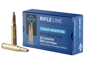 PPU PP7AS Metric Rifle 7.65x53mmArgentine 180gr Soft Point Boat Tail 20 Per Box/10 Case