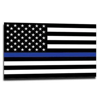 Thin Blue Line American Flag Sticker, 2.5 x 4.5 Inches UPC: 704438915171
