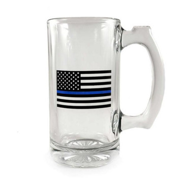 Libbey Deco Glass Mug - Thin Blue Line Flag, 12.5 oz UPC: 704438927044