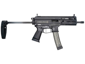 Grand Power Stribog SP9A3 Pistol - Black / 9mm / 8" Threaded Barrel / 30rd / PDW Brace w/ Tailhook