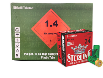 STERLING 12GA BIRDSHOT #5 2 3/4 INCH 1 3/16OZ (34g) CASE250 UPC: 8698779965747