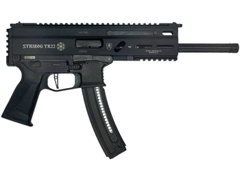 Grand Power 8588005808606 TR22 Stribog 22 LR 25+1 10" Black Threaded Barrel, Black Hardcoat Anodize Receiver w/Picatinny Rail, Black Polymer Grip, Ambidextrous