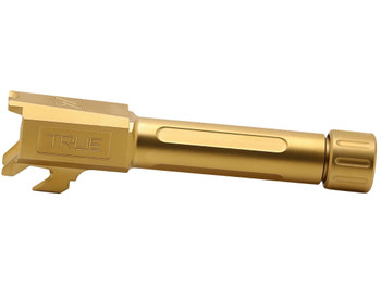 True Precision Inc TPSHCBXTG Springfield 9mm Luger 3.10" Threaded Gold TiN Stainless Steel, Fits Springfield Hellcat