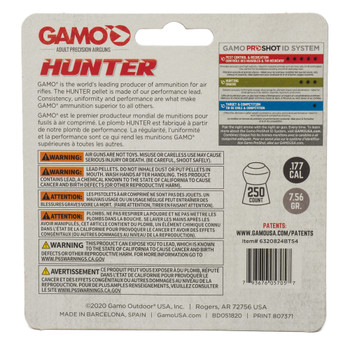 .GAMO HUNTER ROUND NOSE 177CAL 250CT