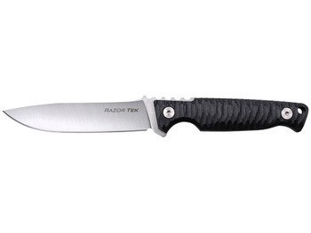 Cold Steel CSFX4RZR Razor Tek EDC 4" Fixed Clip Point Plain Satin 4116 Krupp SS Blade, 4" Black Textured