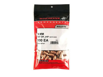 Winchester Ammo WB9JHP147D Centerfire Handgun Reloading 9mm 147gr Jacketed Hollow Point 500 Per Box/4 Case