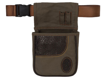 Browning 121504843 Laredo Shell Pouch Olive Canvas/Leather Belt Mount