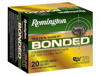 Remington Ammunition R21368 Golden Saber Bonded 10mmAuto 180gr Bonded Brass Jacketed Hollow Point 20 Per Box/25 Case
