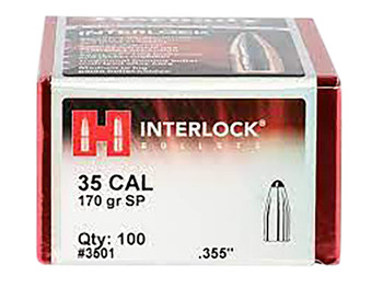 Hornady 3501 InterLock 35 Cal .355 170 gr Spire Point 100 Per Box/ 15 Case