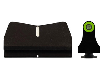 XS Sights GL0015P4G DXT2 Standard Dot Green/White Tritium Front/Black/White Rear/Black Frame, Compatible w/ Glock 17/19, Front Post/Rear Dovetail Mount