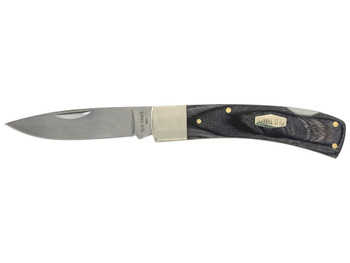 Old Timer 1135989 Heritage Series Bruin 50th Anniversary 2.80" Drop Point Plain D2 Steel Blade 3.70" Black Wood Laminate Handle