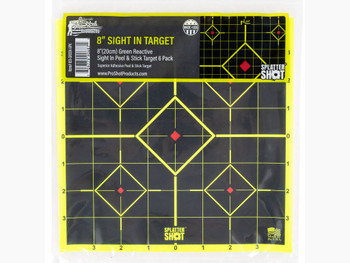 Pro-Shot 8SIGREEN6PK SplatterShot Sight-In Self-Adhesive Paper Black/Green 8" 5-Diamond 6 Pack
