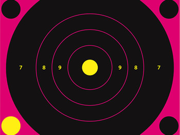 Pro-Shot 8BPINK6PK SplatterShot Self-Adhesive Paper Black/Pink 8" Bullseye 6 Pack