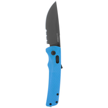 S.O.G SOG11180441 Flash AT 3.45 Folding Part Serrated TiNi Cryo D2 Steel Blade Civic Cyan GRN Handle Includes Pocket Clip UPC: 729857010979