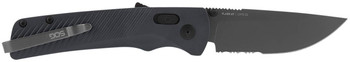 S.O.G SOG11180641 Flash AT 3.45 Folding Part Serrated TiNi Cryo D2 Steel Blade Urban Grey GRN Handle Includes Pocket Clip UPC: 729857011013
